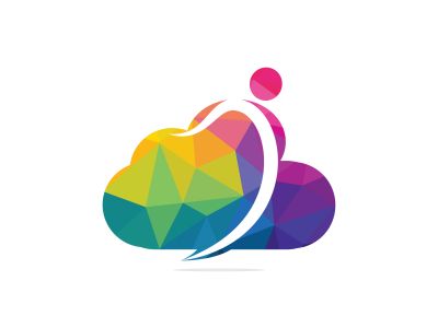 Abstract Human Cloud Logo Design. Business corporate cloud logo design vector.	