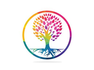 Human tree roots vector logo design. Tree and human vector logo design template.	