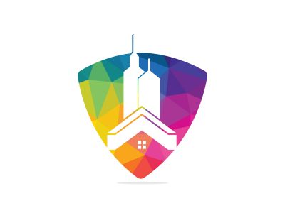 Real estate vector logo design. Building logo design. Building Estate Logo with Skyscrapers.	