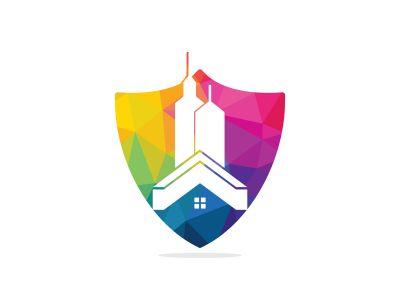 Real estate vector logo design. Building logo design. Building Estate Logo with Skyscrapers.	