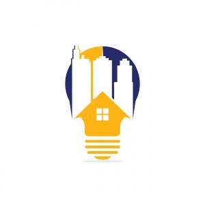 Bulb city logo design. Building Idea logo template, Modern Bulb City logo designs concept.	