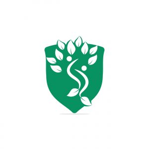 Healthy people vector logo design. People tree eco and bio icon human character icon nature care symbol.