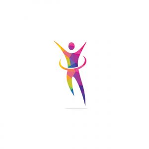 Winner human or Happy Human vector logo design. Champion, goal celebration abstract business logo idea. Hand up man, happy person, win icon.