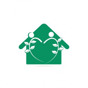 	 House and human logo design. Eco House Logo design.	