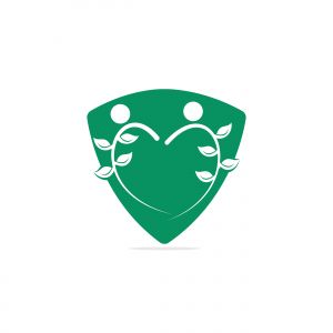 House and human logo design. Eco House Logo design