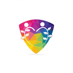 Healthy people vector logo design. People tree eco and bio icon human character icon nature care symbol.