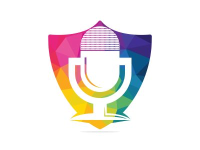 Music records logo design. microphone icon symbol design.	