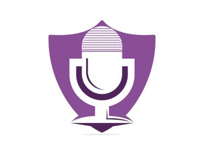 Music records logo design. microphone icon symbol design.	