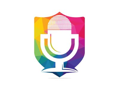 	 Music records logo design. microphone icon symbol design.	