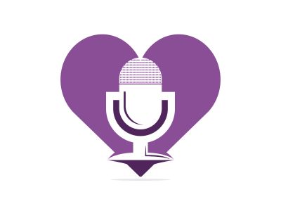 Music records logo design. microphone icon symbol design