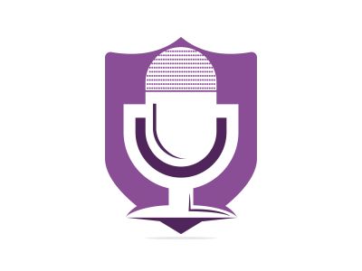 Music records logo design. microphone icon symbol design