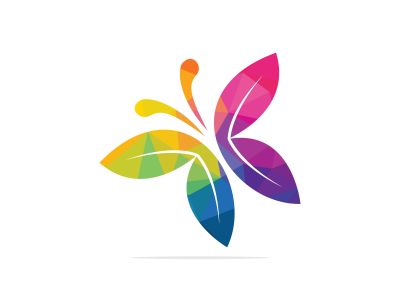 Butterfly vector logo design. Beauty salon vector logo creative illustration.	
