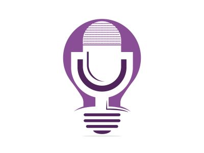 Creative podcast vector logo design. Vector illustration icon with the concept of creative ideas for music	