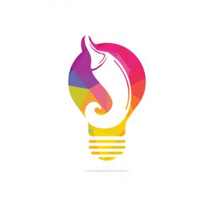 Chili and light bulb vector logo design. Hot food logo concept vector. Hot chili icon symbol.	