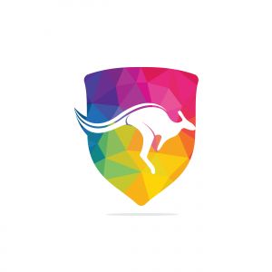 Kangaroo vector logo design. Creative kangaroo nature logo design concept.	