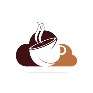 Coffee Cloud Logo Icon Design. Coffee cup on cloud logo design.	