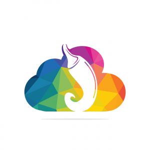 Chili and cloud vector logo design.Hot food logo concept vector. Hot chili icon symbol.	