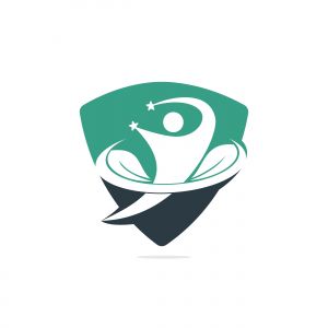 Healthy people logo design.Human life logo icon of abstract people leaves vector.	