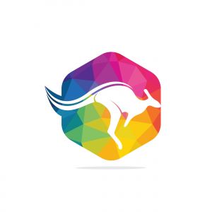 Kangaroo vector logo design. Creative kangaroo nature logo design concept.	