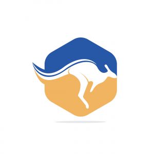 Kangaroo vector logo design. Creative kangaroo nature logo design concept.	