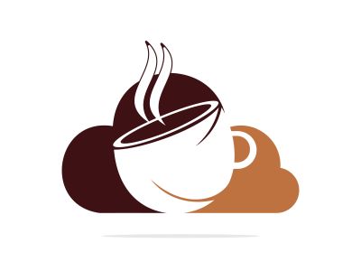 Coffee Cloud Logo Icon Design. Coffee cup on cloud logo design.	