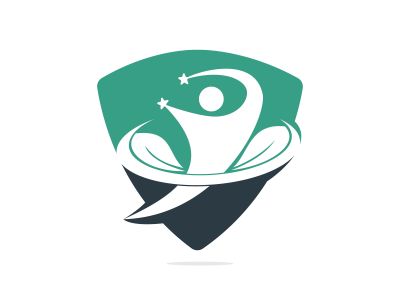 Healthy people logo design.Human life logo icon of abstract people leaves vector.	