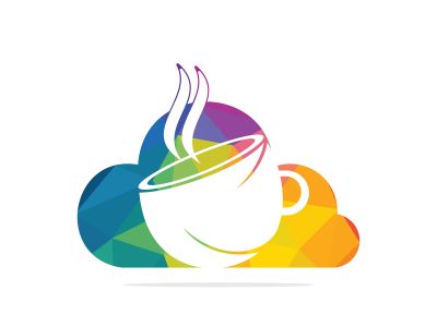 Coffee Cloud Logo Icon Design. Coffee cup on cloud logo design.	