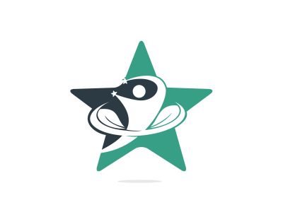 Human life logo icon of abstract human care vector. Human leaves star shape sign and symbol.	