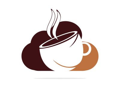 Coffee Cloud Logo Icon Design. Coffee cup on cloud logo design.	