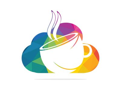 Coffee Cloud Logo Icon Design. Coffee cup on cloud logo design.	