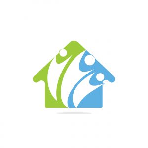 Community home logo. Adoption and community care center.	