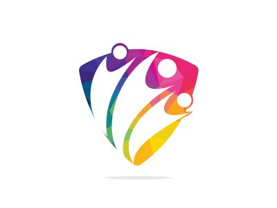 Group of three people logo. Social network symbols for business. Family, Team, Community logo.	