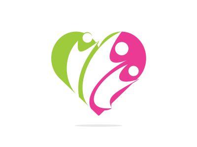 Adoption and Community care Logo. Simple concept for colorful community people heart logo.	