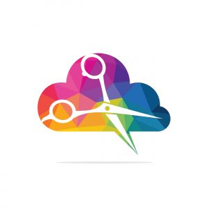 Logo for barbershop, hair salon. Barber Cloud Logo Icon Design.	