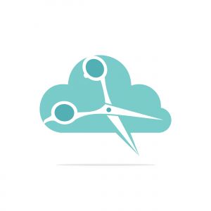 Logo for barbershop, hair salon. Barber Cloud Logo Icon Design.	