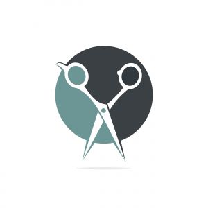 Logo for barbershop, hair salon. Scissors icon barbershop logo sign.	