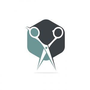 Logo for barbershop, hair salon. Scissors icon barbershop logo sign.	