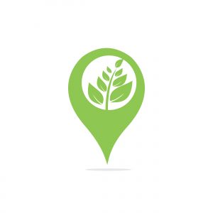 GPS garden vector logo design. GPS icon. Navigation vector logo. Navigation vector icon.	