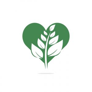 Heart Tree logo design. Love Tree logo design. Ecology Happy life Logotype concept icon.	