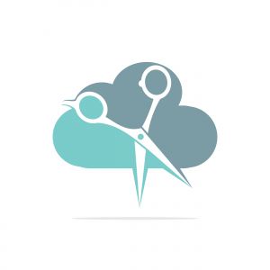 Logo for barbershop, hair salon. Barber Cloud Logo Icon Design.	