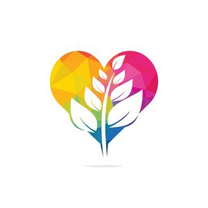Heart Tree logo design. Love Tree logo design. Ecology Happy life Logotype concept icon.	