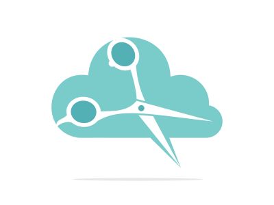 Logo for barbershop, hair salon. Barber Cloud Logo Icon Design.	