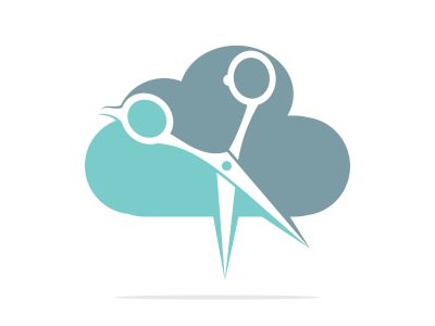 Logo for barbershop, hair salon. Barber Cloud Logo Icon Design.	