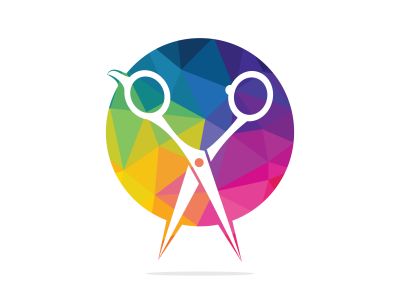 Logo for barbershop, hair salon. Scissors icon barbershop logo sign.	