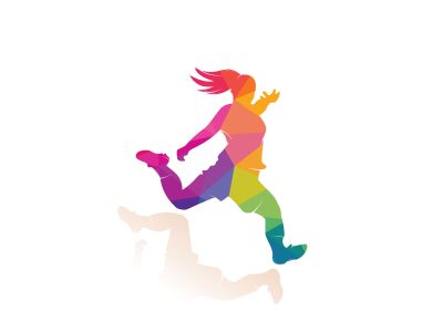 Women football club vector logo design. Women football sports business logo concept.	