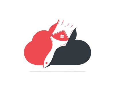 Home restoration vector logo design. Property maintenance and house renovation icon vector. Home paint brush and cloud icon.	