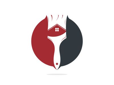 Home restoration vector logo design. Property maintenance and house renovation icon vector. Home paint brush icon.	