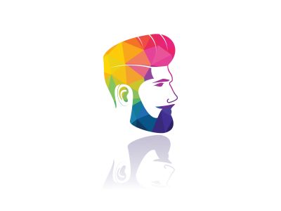 Man with beard hipster barbershop vector emblem. Bearded man's face, hipster character.	