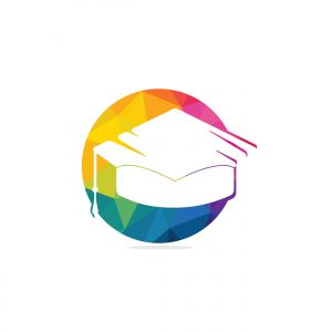 Graduation cap vector logo design. Education logo template. Institutional and educational vector logo design.	