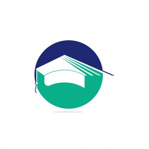 Graduation cap vector logo design. Education logo template. Institutional and educational vector logo design.	